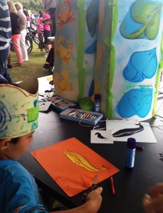 boy drawing a whale