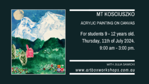 Mt Kosciuszko painting at Art Box Workshops