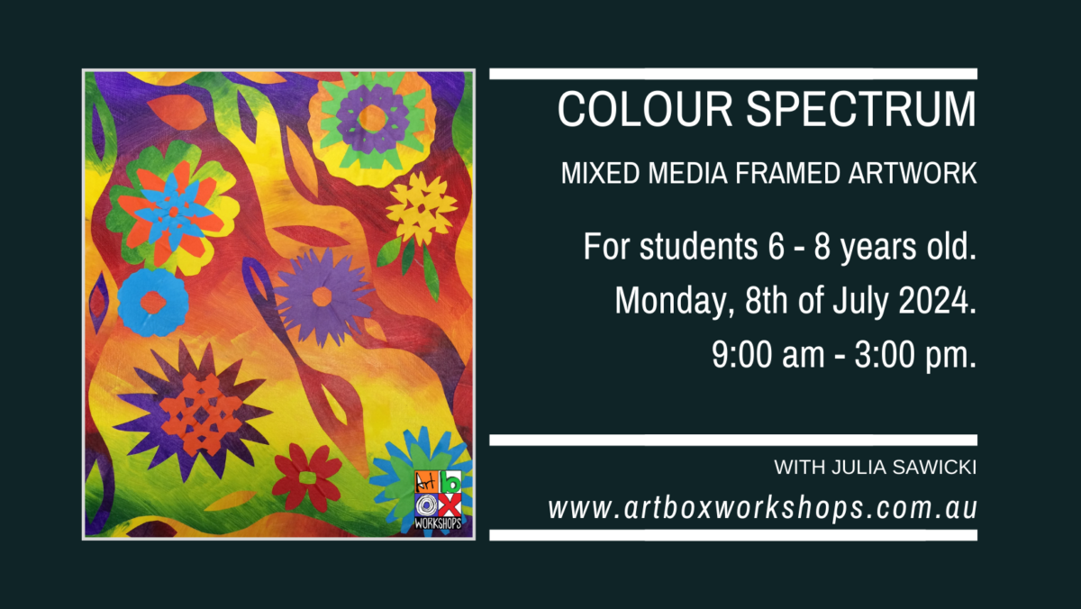 Colour spectrum artwork at Art Box Workshops