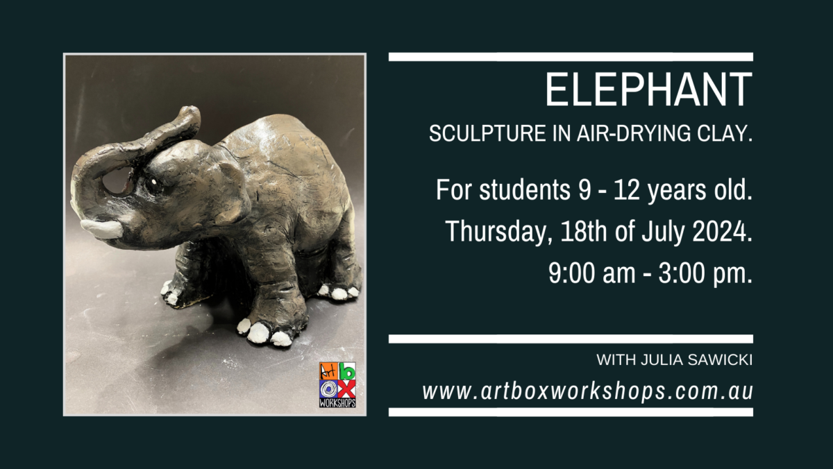 Elephant sculpture created at Art Box Workshops