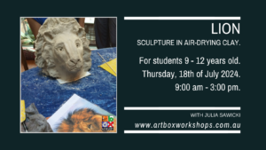 Lion sculpture at Art Box Workshops