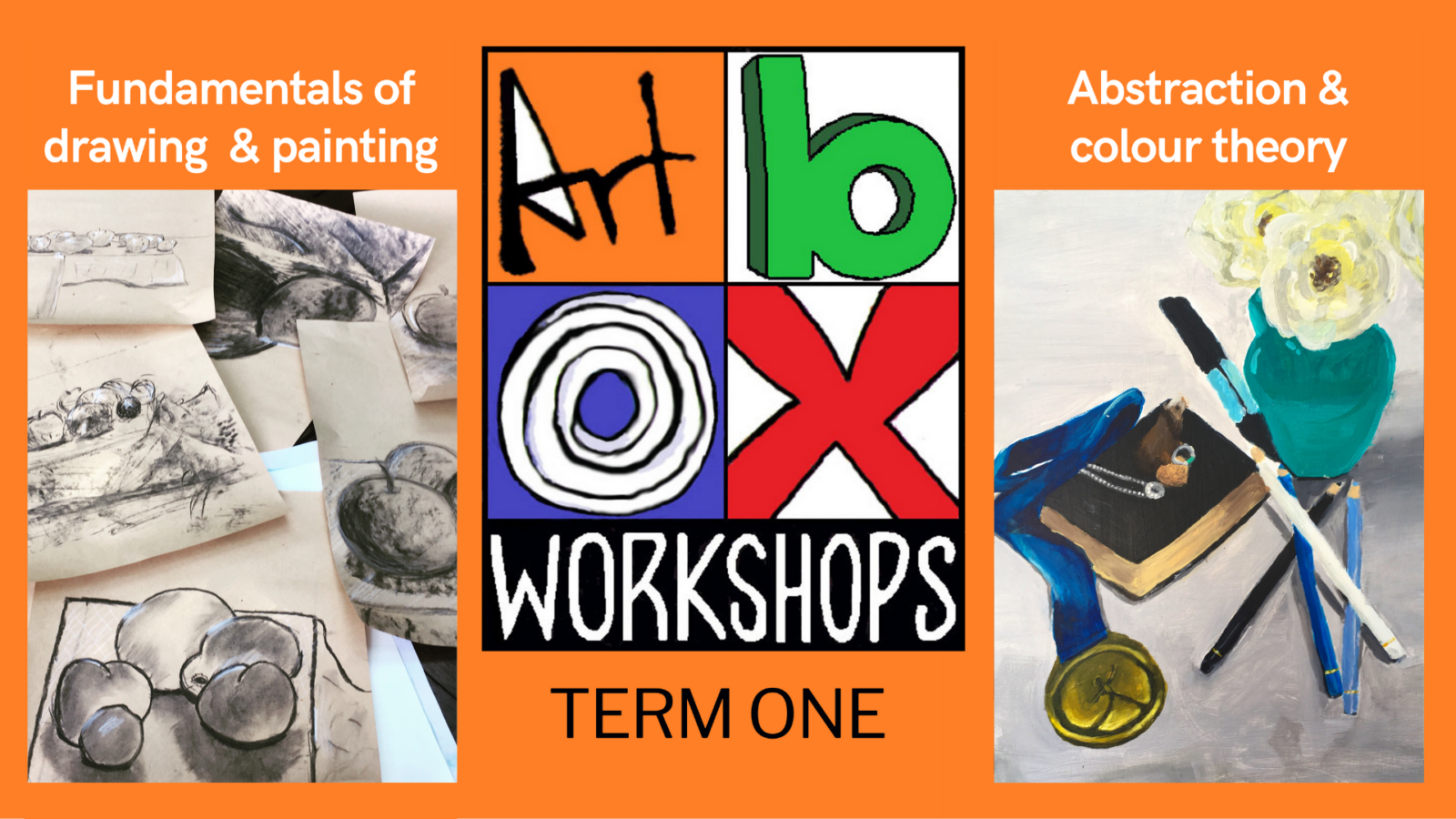 Still life artworks created at Art Box Workshops