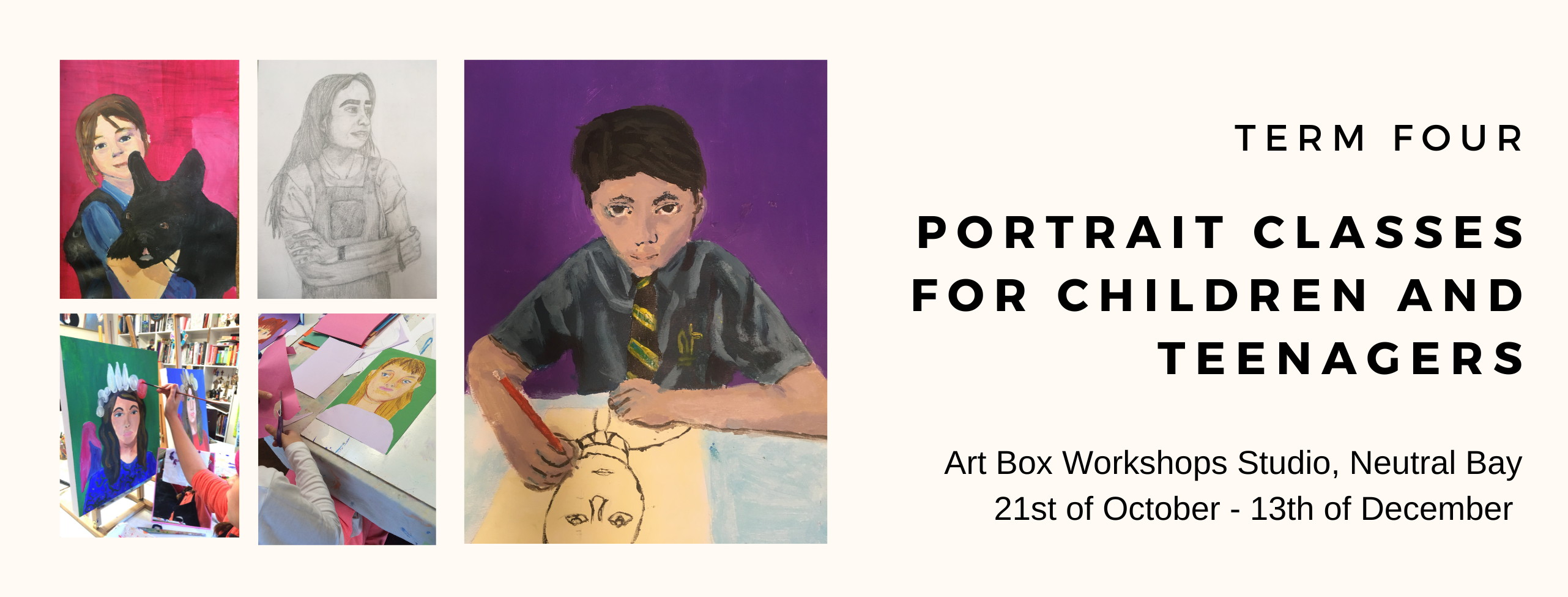 Portraits created at Art Box Workshops