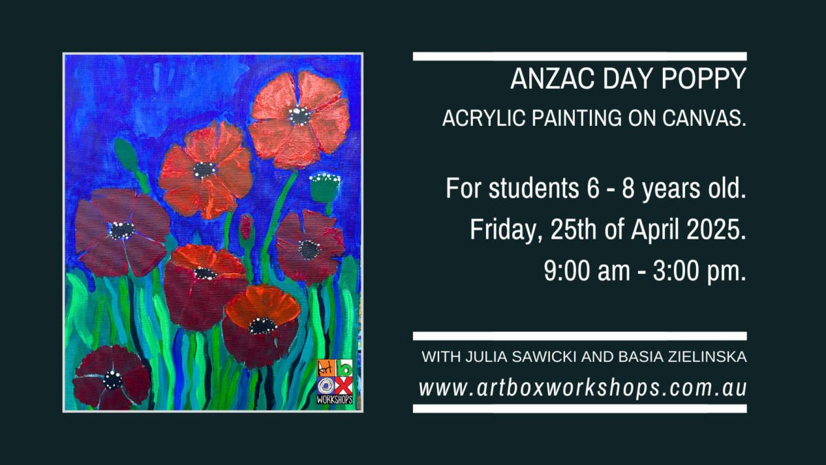 Anzac poppy painting at Art Box Workshops